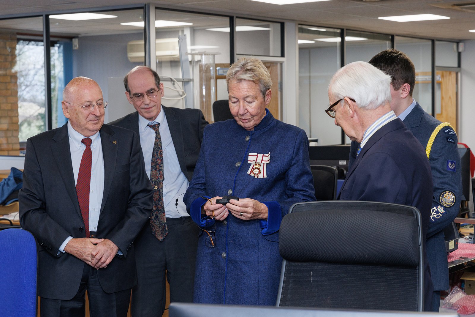 Lord Lieutenant Julie Spence and her team were guided through the engineering and production facilities.